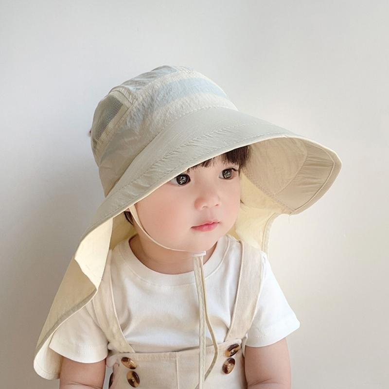 Baby Sun Hat Summer Toddler Sun Hat Breathable Baby Hat with Neck Flap Infant Baby Girl Boy Sun Hat Lightweight Swim Hat