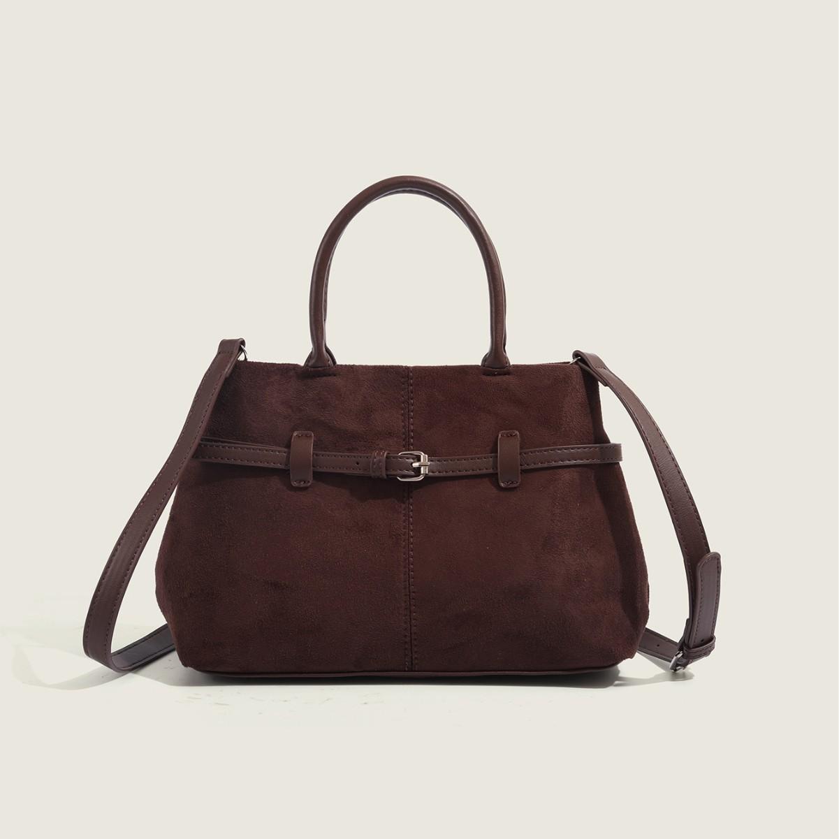 

Сумка-тоут в стиле ленивой моды на осень и зиму, универсальная ручная сумка через плечо в стиле ретро, модная универсальная сумка через плечо из матовой замши