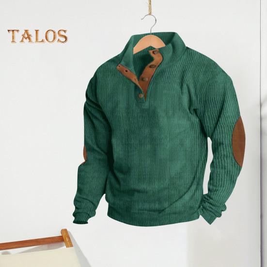 Spring Autumn Men Top Colorblock Patchwork Retro Style Half-open Stand Collar Sweatshirt Plus Size Loose Long Sleeves Top Daily Life Office Outdoor