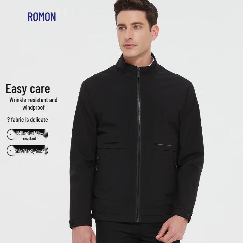 Romax Men's Anti-Wrinkle Windproof Stand Collar Jacket
