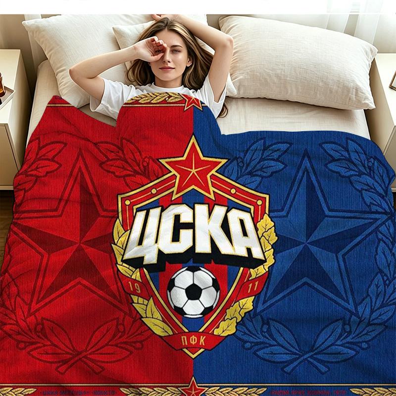CSKA Moscow Print Flannel Blanket High Quality Warm Comfortable Cover for All Seasons Perfect for Gifts Home Decor