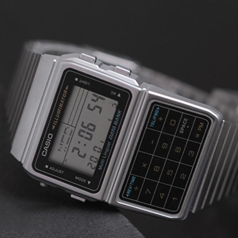 Casio YOUTH Serie-digitaler Taschenrechner, modisch retro, Multifunktionstaschenrechner, LCD-Display, Quarzwerk, Harzarmband, Japanisch und DBC-611-1