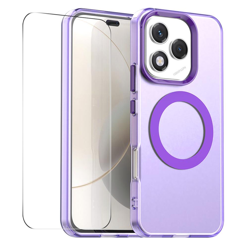 

ENKAY HAT PRINCE For Honor 400 Lite 5G Case with 9H Tempered Glass PC TPU Phone Cover Magnetic Case