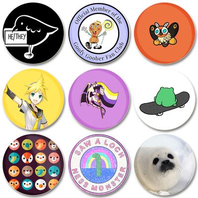 32/44/58mm 30 Stil Serielle Tier Taste Anpassbare Kleidung Hut Revers Pin Mode Metall Kreative Liebhaber Abzeichen