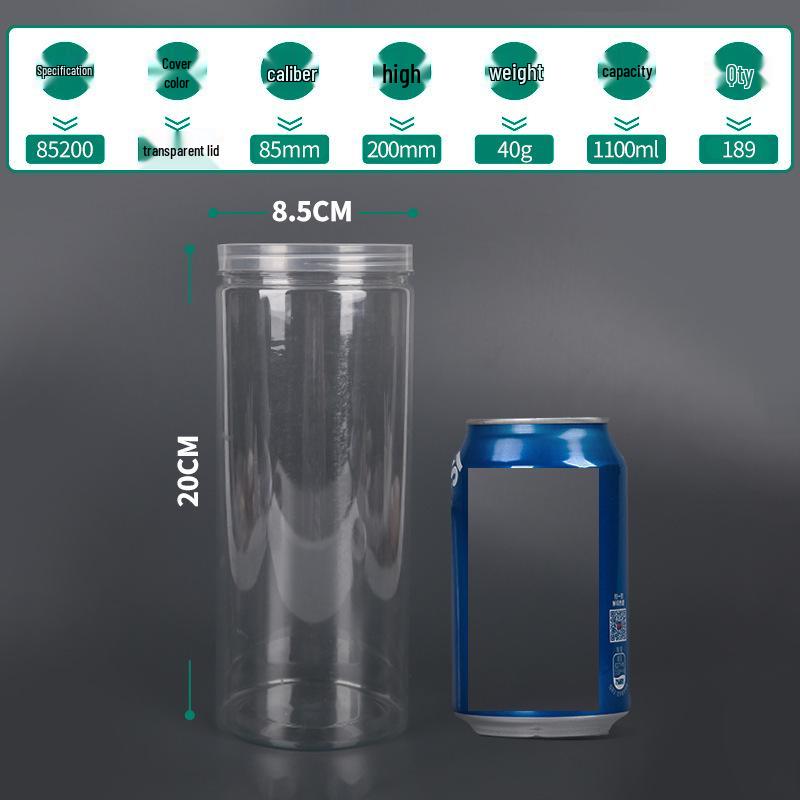 Transparent PET Airtight Plastic Snack Jar
