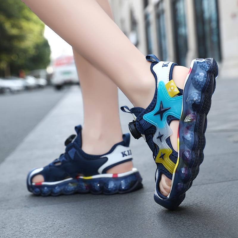 Summer Rotary Button Children's Closed Toe Sandals Beach Shoes Girls' Sports Beach Sandals