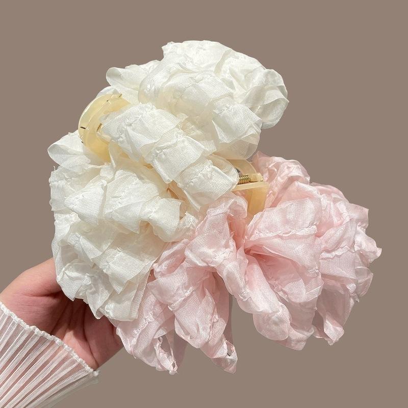 Korean Bubble Bow Claw Clip For Women Hairgrip Elegant Chiffon Hair Clip Crab Barrettes Bowknot Ponytail Clip New Headdress Accessories