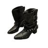 Cowhide version~ Minimalist style small square head wedge heel thin boots medium boots women's 2025 new versatile loose boots short boots