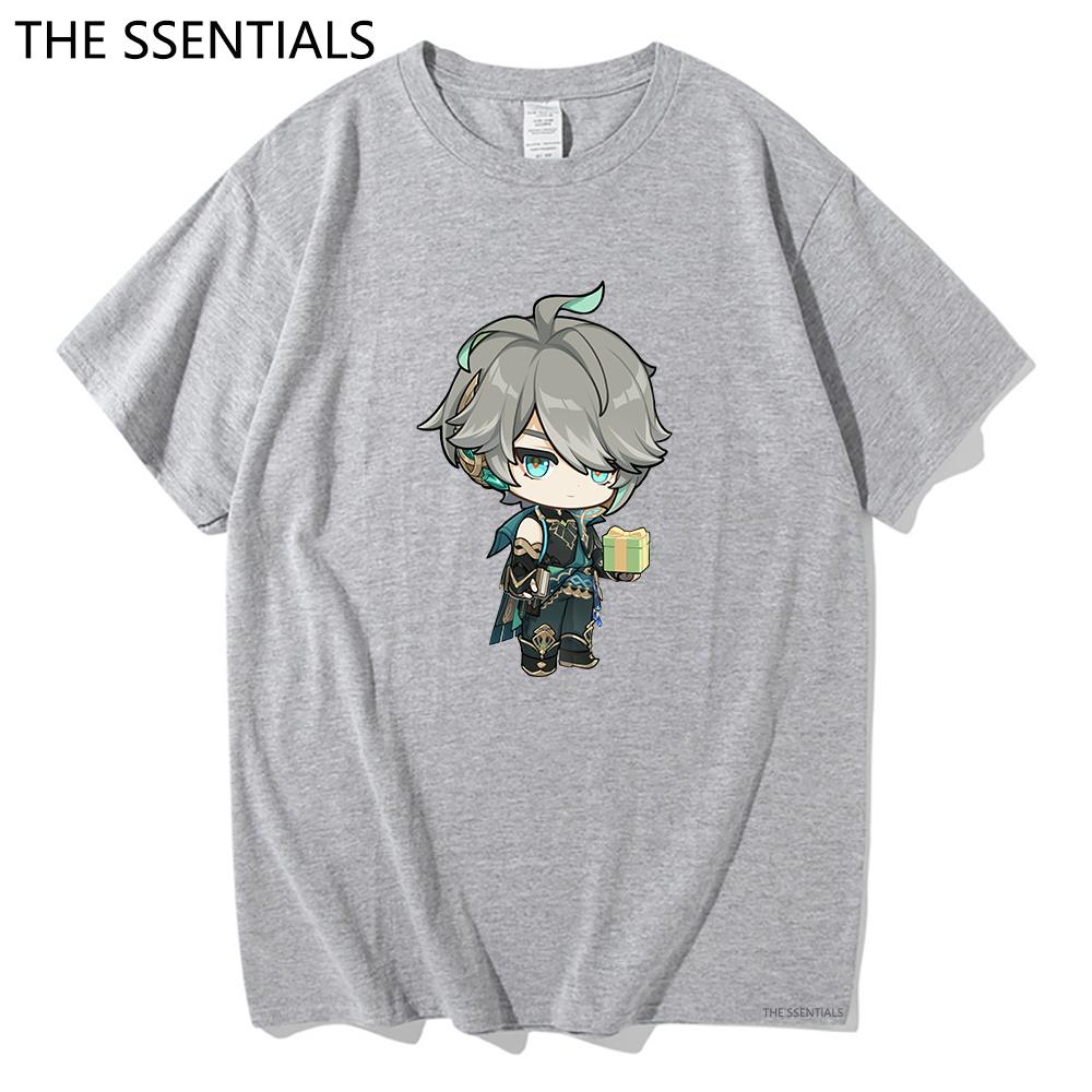 Genshin Impact Alhaitham T Shirt Unisex Harajuku graficzna estetyczna Kawaii Tshirt unisex Anime Cartoon Oversize koszulki bawełniane Korea