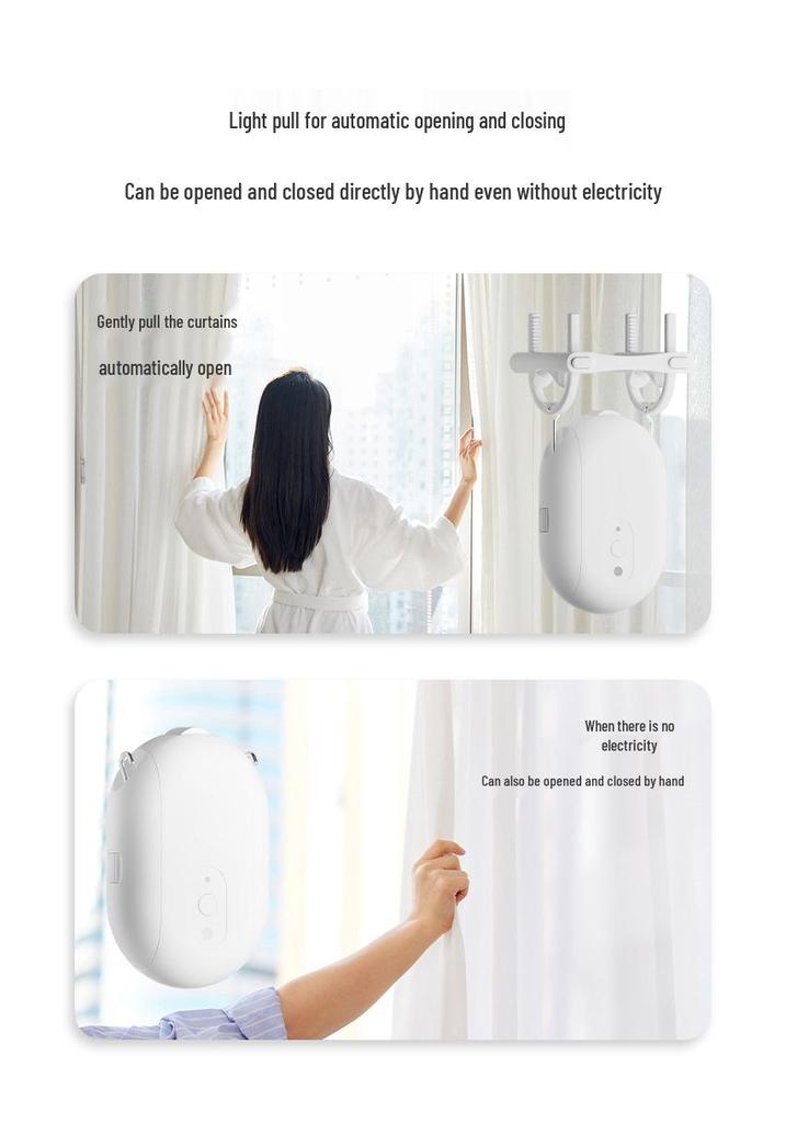 Kompatibel mit Mijia App Smart Curtain Roboter: Fernbedienung, Zeitschalter, Xiao Ai Tongxue Sprachsteuerung.