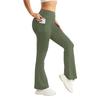 High Waist Flare Yoga Pants for Women with Pockets Workout Leggings Stretch Athletic Trousers for Gym Fitness Running