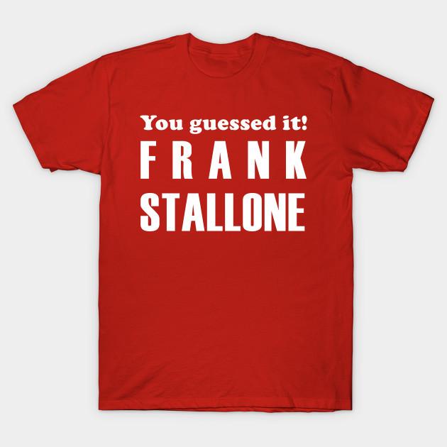 

Men Black Print T-shirt You Guessed It! Frank Stallone No-Cut Transfer Paper Print Cotton Tshirt XL червоний