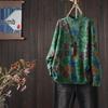 2025 Autumn/Winter Women's Retro Print Half-High Collar Knit Pullover