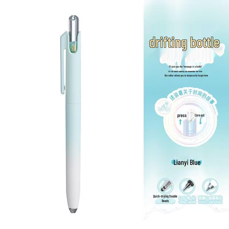 Penna Gel Heshuo 361 con Cappuccio Ribaltabile Gradiente, Bassa Gravità, Doppia Sfera, Asciugatura Rapida, Penna Nera Decompressione