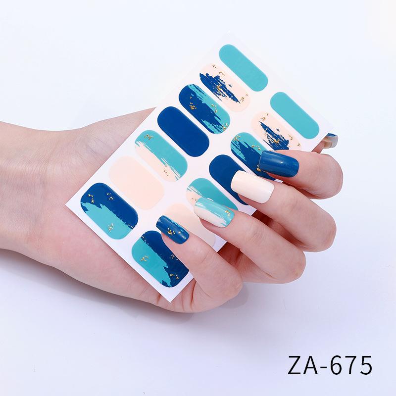 Nail Art Stickers 3d Nail Stickers 14 Finger Hot Stamping Cat Eye Leopard Print Nail Art Stickers