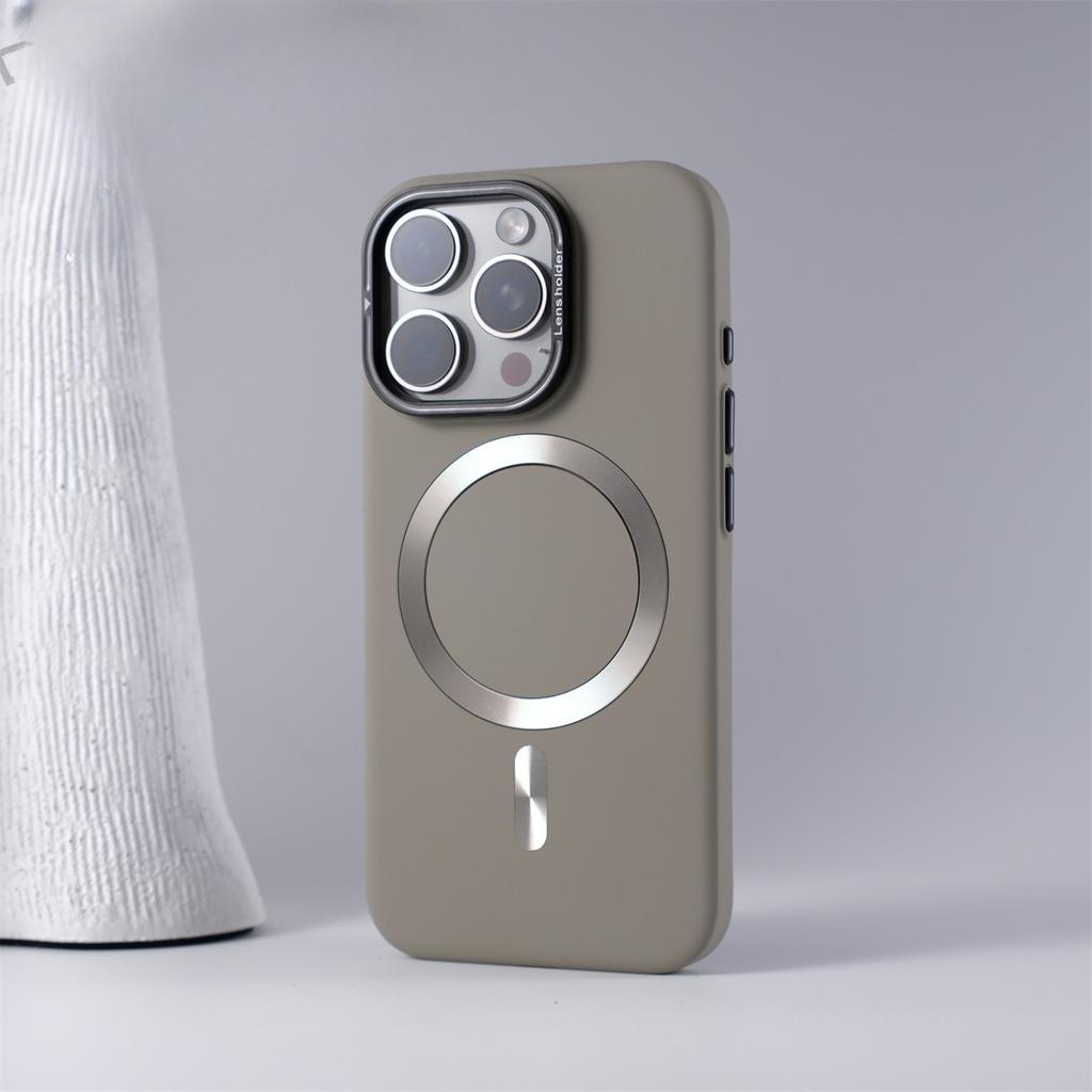 Applicable To Apple 17 Matte Skin Feeling Magnetic Suction Apple 16 Promax Lens Bracket Advanced Sense Anti Fall Mobile Phone Case 15