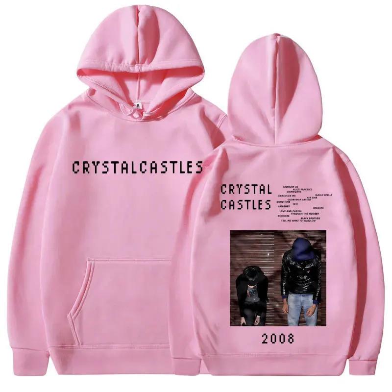 Felpa con Cappuccio Coppia Cartone Animato Anime Taglia Europea Stampa Felpa con Cappuccio Crystal Castles