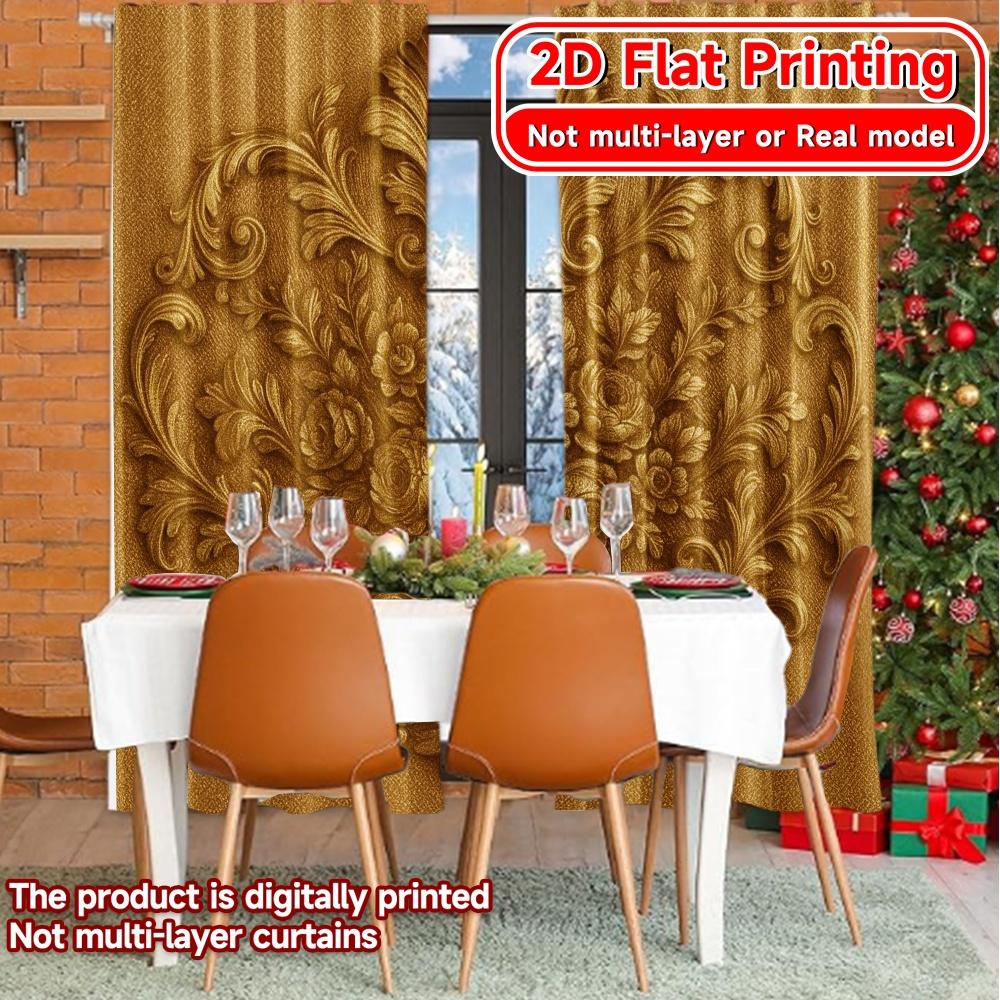 Set Of 2 Flat Printing Drapery Modern Curtains Versatile Polyester Decorations Inside Perfect Elegant Made