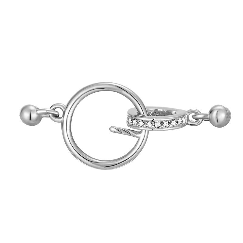 

Застежка-карабин из стерлингового серебра 925 пробы с жемчугом, универсальный соединитель для браслета/ожерелья своими руками