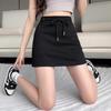 Women's Gray High-Waist Sporty Mini Skirt with Built-In Shorts - Spring/Summer A-Line Petite Skirt