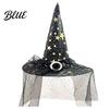 Leichtes Kostümzubehör Zauberer Cosplay Hut Damen für Gothic Hexe 15 Zoll Oxford-Stoff Spitz zulaufendes Zubehör Halloween Kostümparty