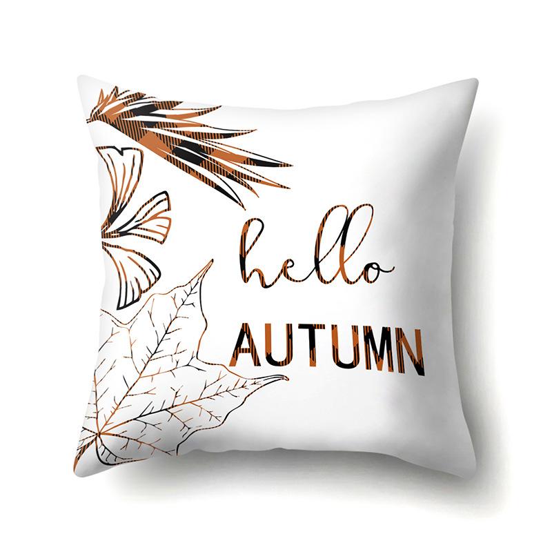 Thanksgiving Pillowcase Blessing Maple Leaf Pumpkin Sofa Cushion Cover Office Home Living Room Pillowcase