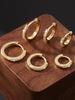 14K Gold Plated Huggie Hoop Earrings 3 Pairs, 10/12/14mm Cartilage Helix Piercing Jewelry for Men & Women
