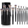 15-Piece Matte Black Makeup Brush Set: Powder & Blush Tools Available Now