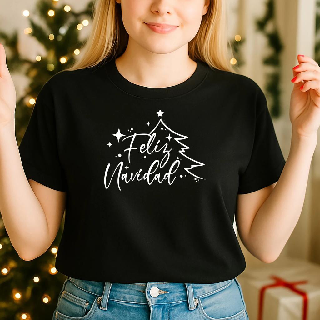 2025 Christmas Unisex tshirt,Night Before Christmas Family, Feliz Navidad (CH)