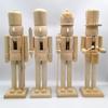 Classic 38cm White Unpainted Nutcracker Soldier Wooden Figure For Christmas Table Centerpiece Home Decor For Adults Holiday Gift