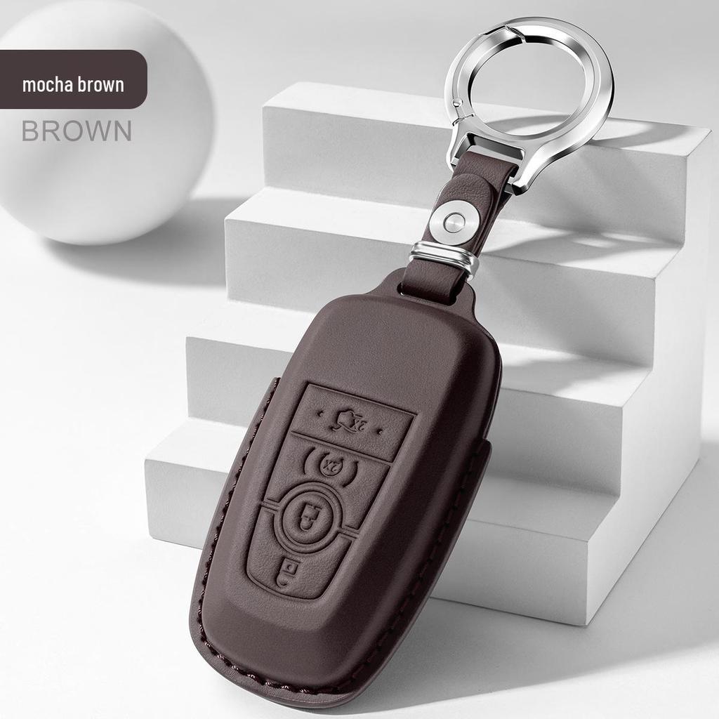 Ford Key Case for 26 Models: Genuine Leather Shell for Edge, Mustang, Mondeo, Explorer