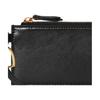 Gucci Double G Logo Charm Gold Hardware Smooth Leather Card Holder Women's Black