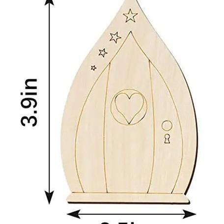 10pcs Fairy Door Miniature Wooden Garden Doors Windows Unfinished Window Mini House DIY Craft for Wall Home Party Decoration