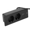 Embedded Power Outlet 2 USB 2  10A Ports Recessed Desk Socket In Desk Power Hub with 1.5m Cable