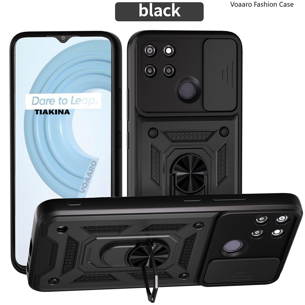 

Чехол с выдвижной защитой объектива для OPPO Realme C21Y, чехол для Realme C25Y, магнитный держатель-подставка с кольцом, ударопрочная накладка for Realme C25Y