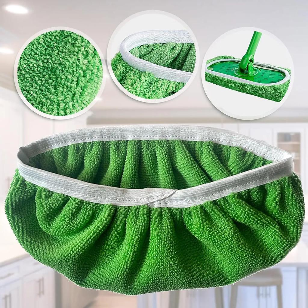 Utěrka z mikrovlákna na mop Domácí kuchyňské pomůcky Absorpční houba Alternativa drátěnky Čisticí nástroje Opakovaně použitelné ploché mopy Zelená