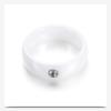 6MM Black & White Ceramic Single Diamond Ring - Trendy Couple's Fashion