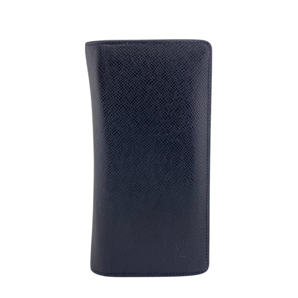 LOUIS VUITTON M30541 Taiga leather Portefeuille Ron Purse black leather mens Used