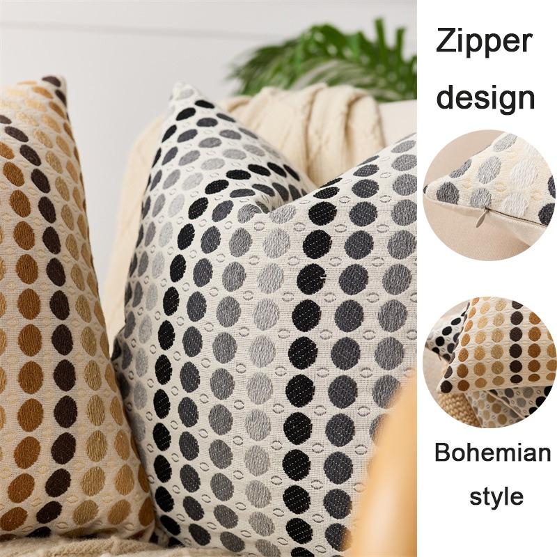 1Pc Modern Nordic Polka Dot Throw Pillow Cover Lightweight Luxury Woven Cushion for Living Room Cojines Decorativos Para Sofá