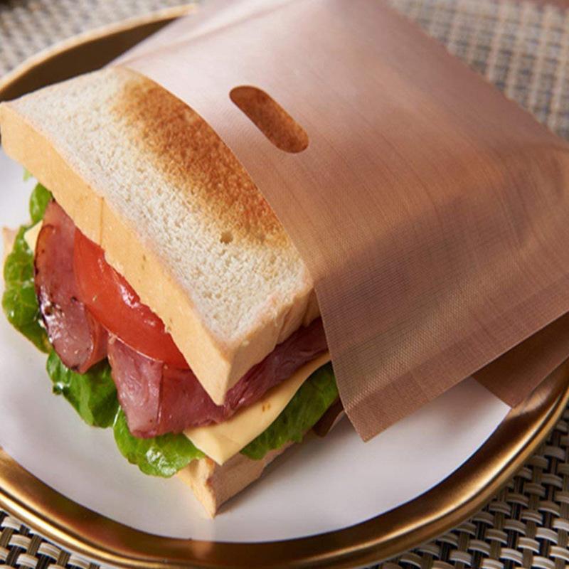 4Pcs/Set Reusable Toaster Bag Non Stick Bread Bag Sandwich Bags Fiberglass Toast Microwave Heating Pastry Tools