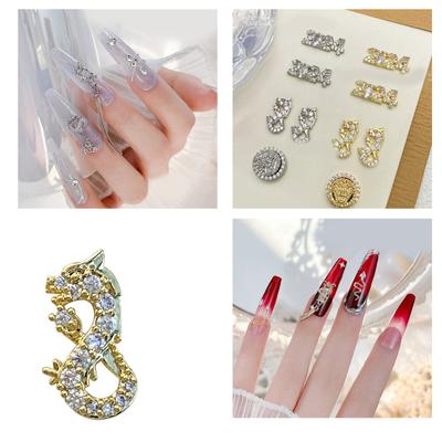 2024 Chinese Inspired Metal Nail Drill Pendant for New Year's Nail Art Add Festive Decoration
