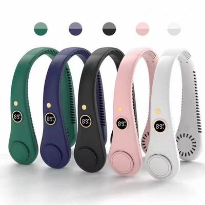 Silent Digital Neck Fan: Leafless, USB Rechargeable, Multi-Speed, Compact Design for Outdoor Sports