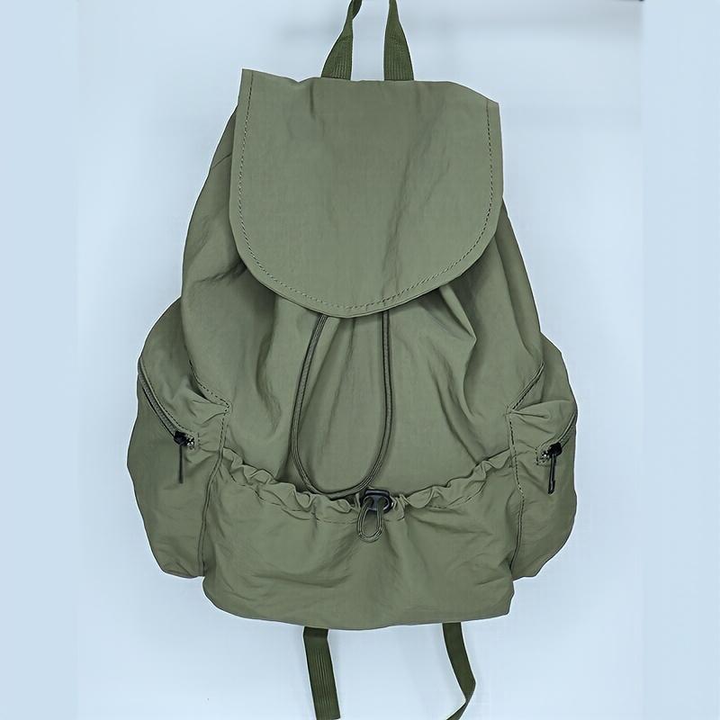 

Рюкзак-мешок из нейлона большой вместимости - Легкий, Повседневный стиль, Регулируемые плечевые лямки, Моющийся, Идеален для путешествий, спорта, уличной одежды Waterproof Nylon зелёный