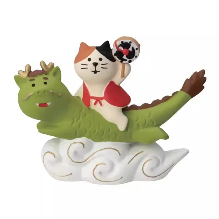 ZAKKA Creative Gift DIY Decoration INS Miniature Scene Props for Japanese Cat Dragon Year New Year Resin Small Decorations