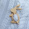 Women Winter Wooden Sweater Brooch Animal Shape Scarf Buckle Shawl Faux Silk Scarf Pin Outfit Accessories