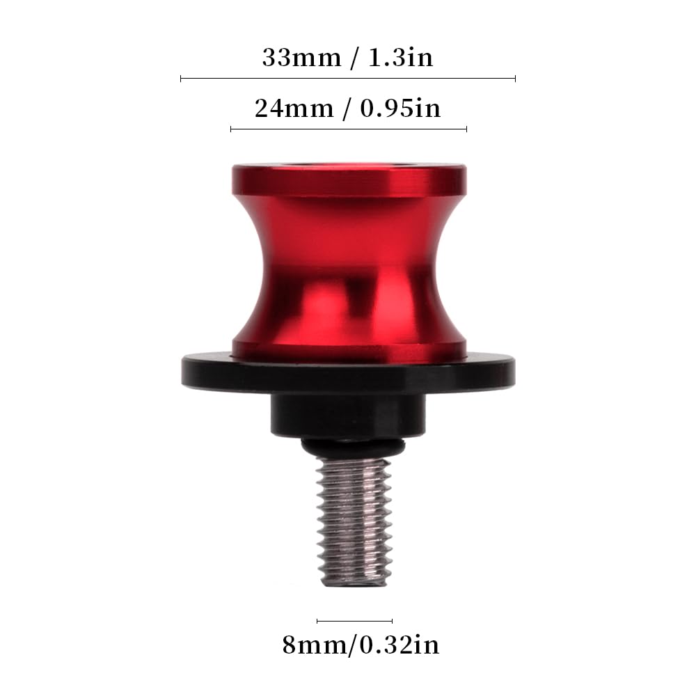 MotHeartCNC M8 Stand Hook for 650 2017-2024 Paddock Stand Hook Swing Arm Hook Spool Bobbin M8 650 Parts (Red)