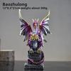 Halloween Skull Magic Dragon Deco Set for Desktop - Creative Game Surround - Lava Dragon Egg Resin Decoration