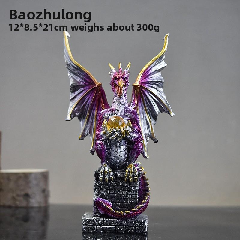 Halloween Skull Magic Dragon Deco Set for Desktop - Creative Game Surround - Lava Dragon Egg Resin Decoration