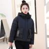 2025 New Down Cotton Jacket Women's Fashion Hooded Short Cotton Jacket Loose Winter Korean Cotton Jacket Thickened Bread Jacket