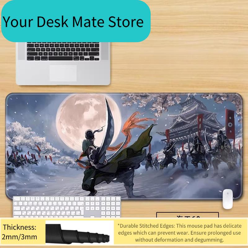 High Definition Printed New Boys Office ONE PIECE Leather Mouse Pad Anime Game Roronoa Zoro Computer Keyboard Desktop Table Mat